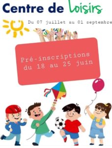 Lire la suite à propos de l’article Pré-inscriptions au centre de loisirs pour cet été