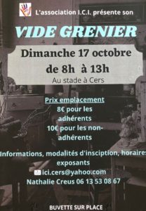 Lire la suite à propos de l’article Vide grenier le 17 octobre au stade