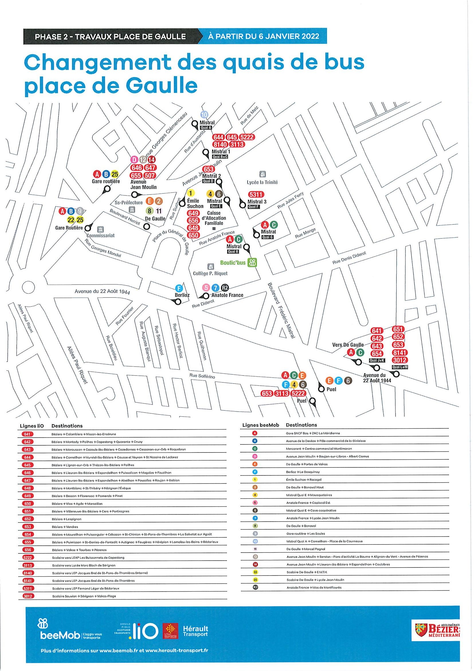 Lire la suite à propos de l’article beeMob : changement des quais de bus place de Gaulle