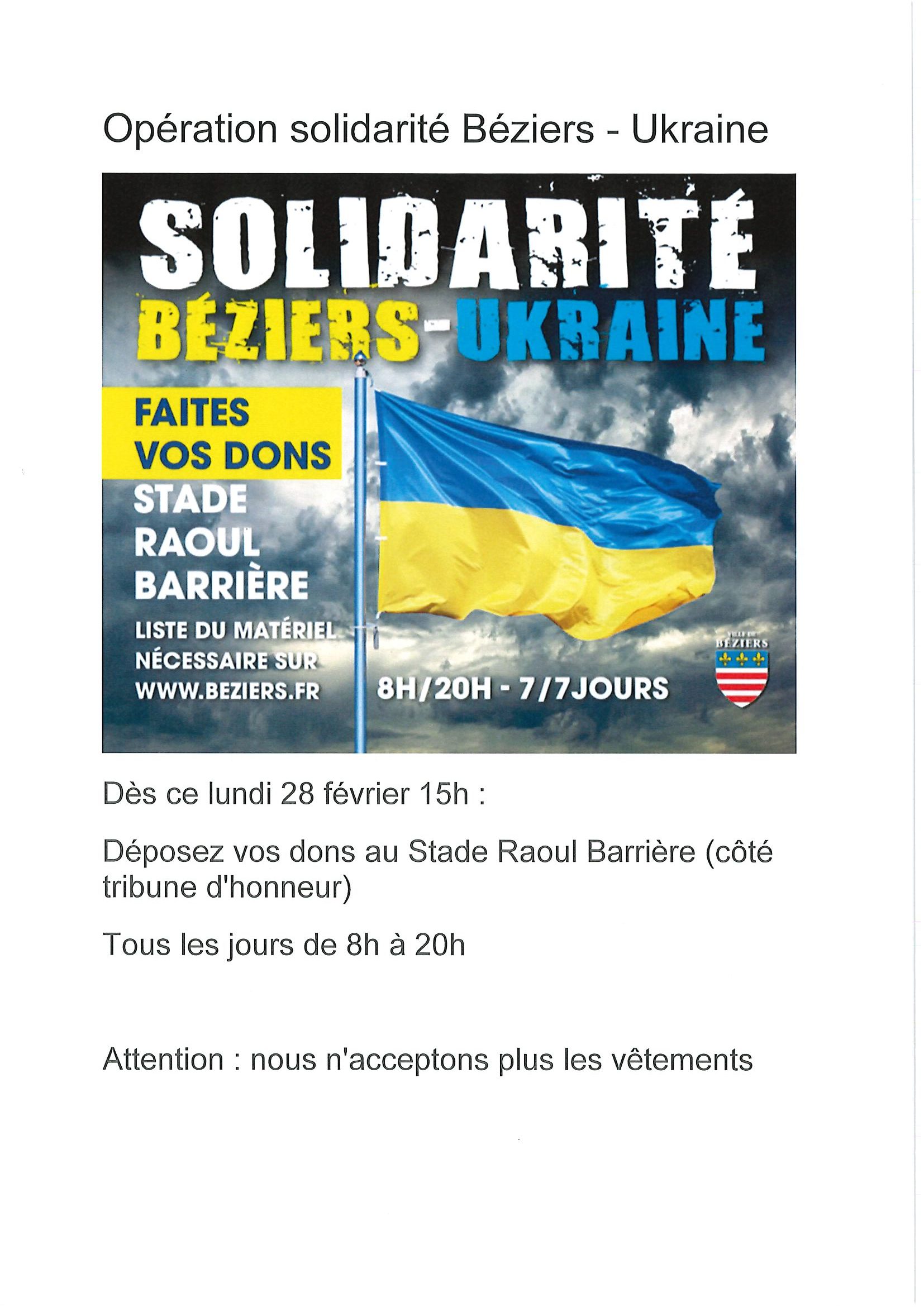 Lire la suite à propos de l’article Solidarité Béziers – Ukraine