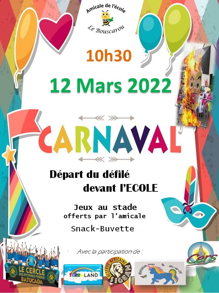 You are currently viewing Carnaval de l’amicale de l’école samedi 12 mars