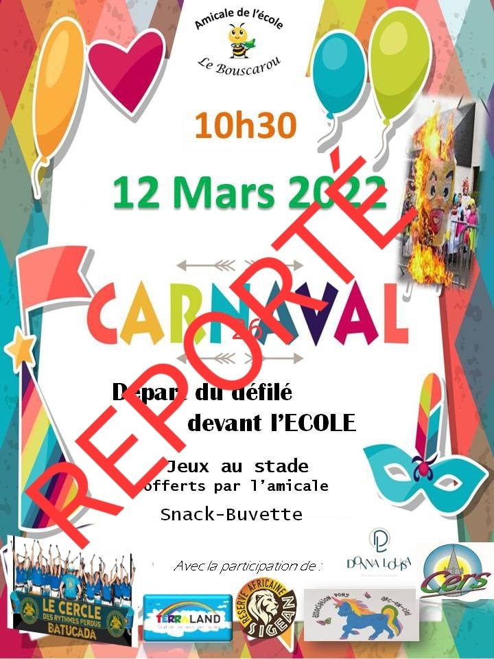 You are currently viewing L’amicale de l’école du Bouscarou reporte le carnaval