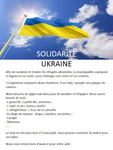 Lire la suite à propos de l’article Solidarité : Accueil de réfugiés ukrainiens