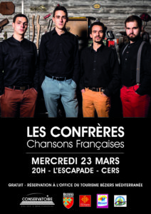 Lire la suite à propos de l’article Concert du 23 mars à l’Escapade : les Confrères, chansons françaises