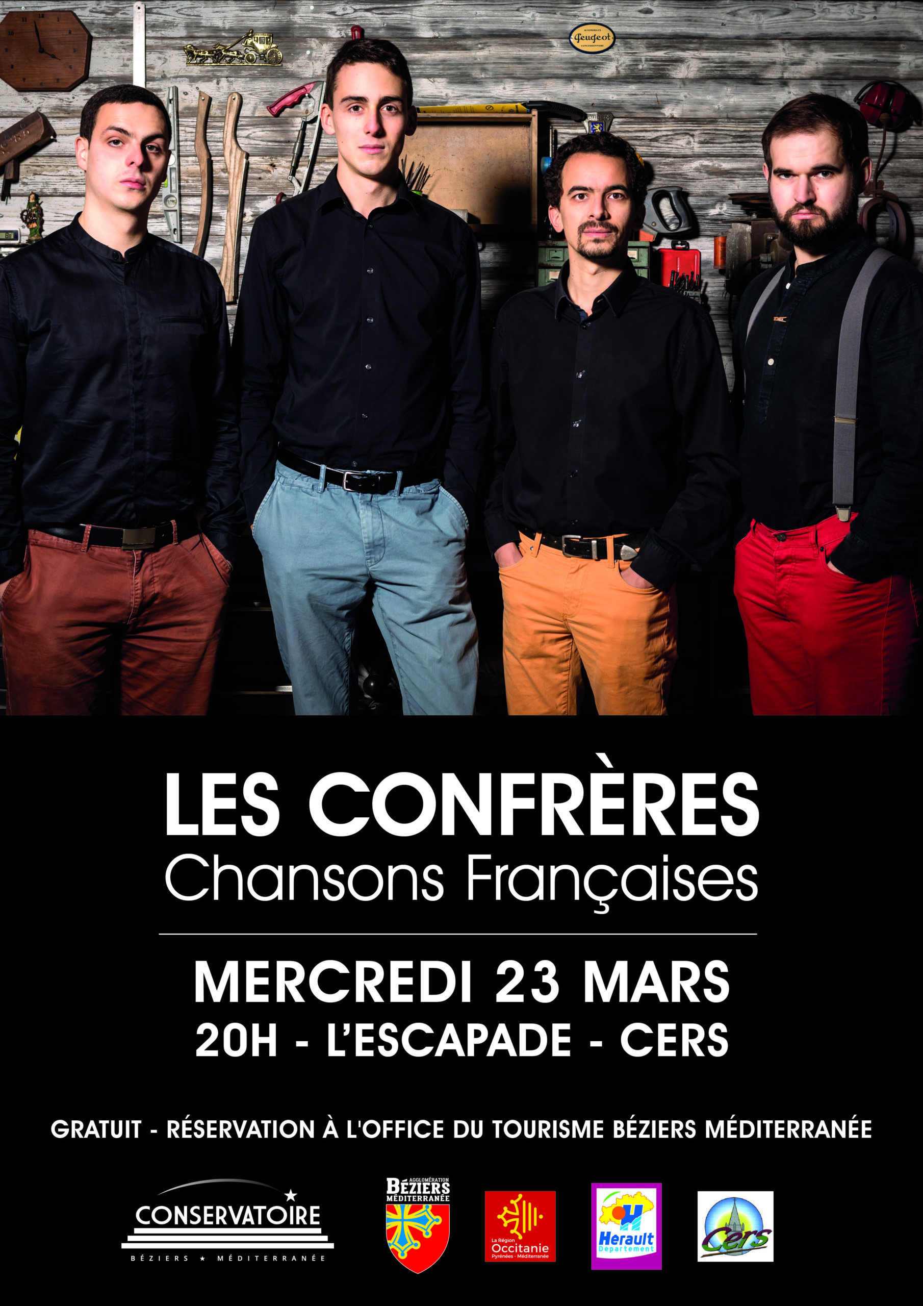 You are currently viewing Concert du 23 mars à l’Escapade : les Confrères, chansons françaises