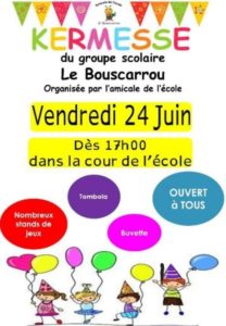 Lire la suite à propos de l’article Kermesse de l’amicale de l’école : 24 juin à 17h