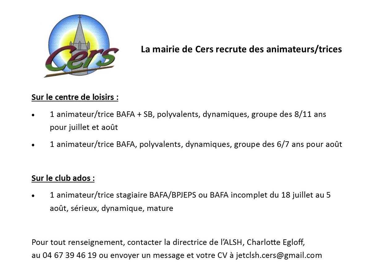 You are currently viewing La mairie recrute des vacataires pour le centre de loisirs