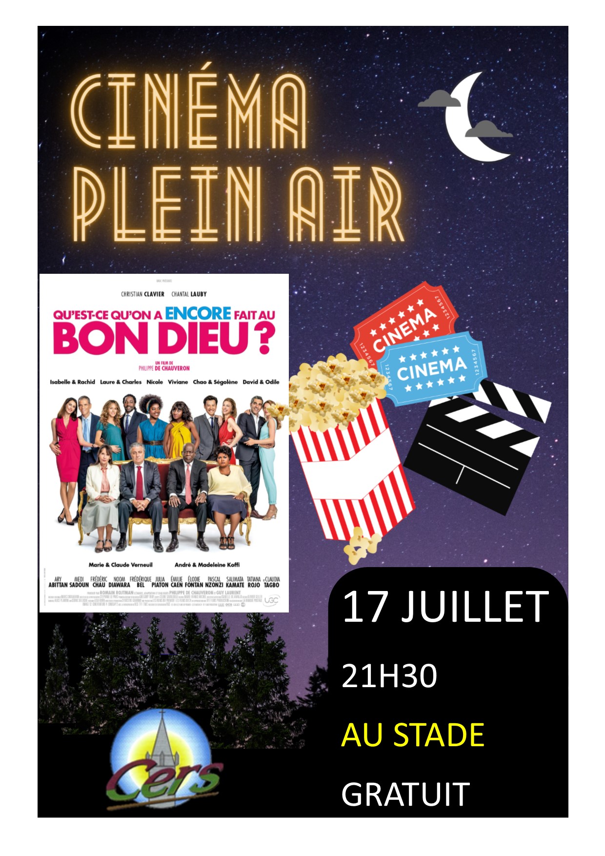 Lire la suite à propos de l’article Cinéma de plein air au stade le 17 juillet