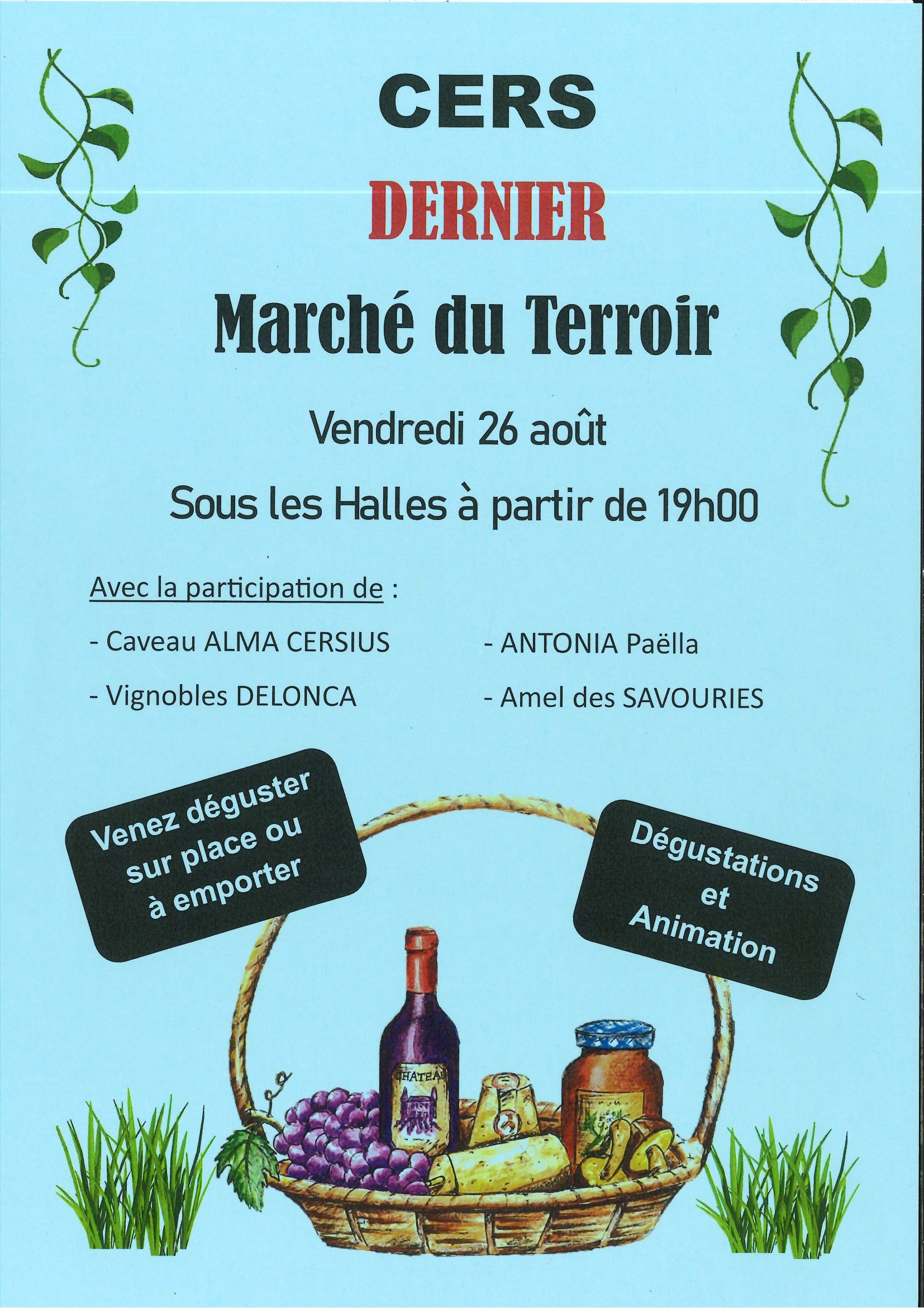 You are currently viewing Dernier marché du terroir : 26 août à 19h sous les Halles