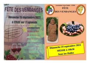 Lire la suite à propos de l’article Fête des vendanges : 25 septembre sur l’Esplanade