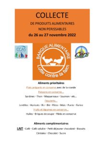 Lire la suite à propos de l’article Banque alimentaire : collecte les 26 et 27 novembre