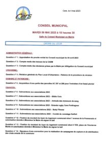 Lire la suite à propos de l’article Conseil municipal : 9 mai 2023