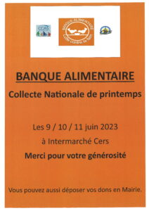 Lire la suite à propos de l’article Banque alimentaire : collecte du 9 au 11 juin 2023