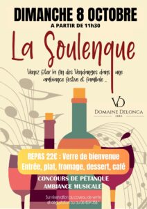 Lire la suite à propos de l’article Domaine Delonca : Soulenque le 8 octobre à partir de 11h30