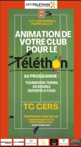 Tournoi du TC Cers au profit du telethon 2023