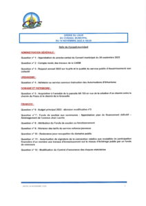 Lire la suite à propos de l’article Conseil municipal : 14 novembre 2023