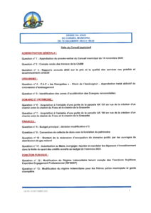 Lire la suite à propos de l’article Conseil municipal : 19 décembre 2023