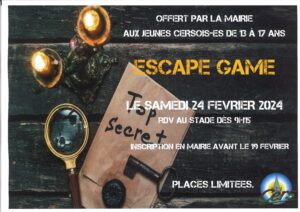 Lire la suite à propos de l’article ESCAPE GAME