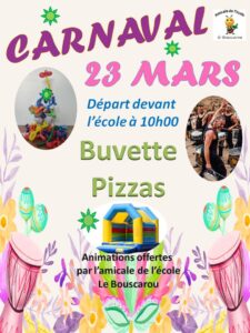 Lire la suite à propos de l’article Carnaval de l’Amicale de l’école : 23 mars 2024