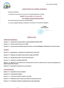 Conseil municipal : 12 mars 2024