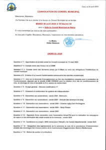 Conseil municipal : 30 avril 2024