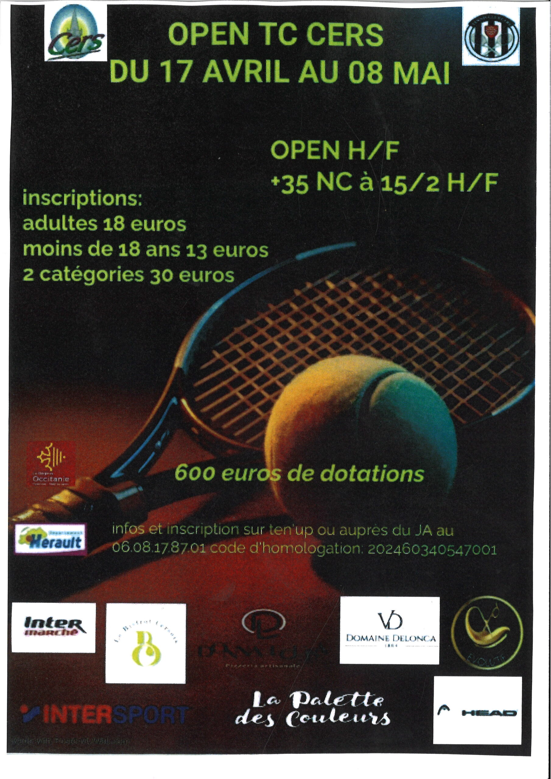 Lire la suite à propos de l’article Tournoi de tennis du 17 avril au 8 mai 2024