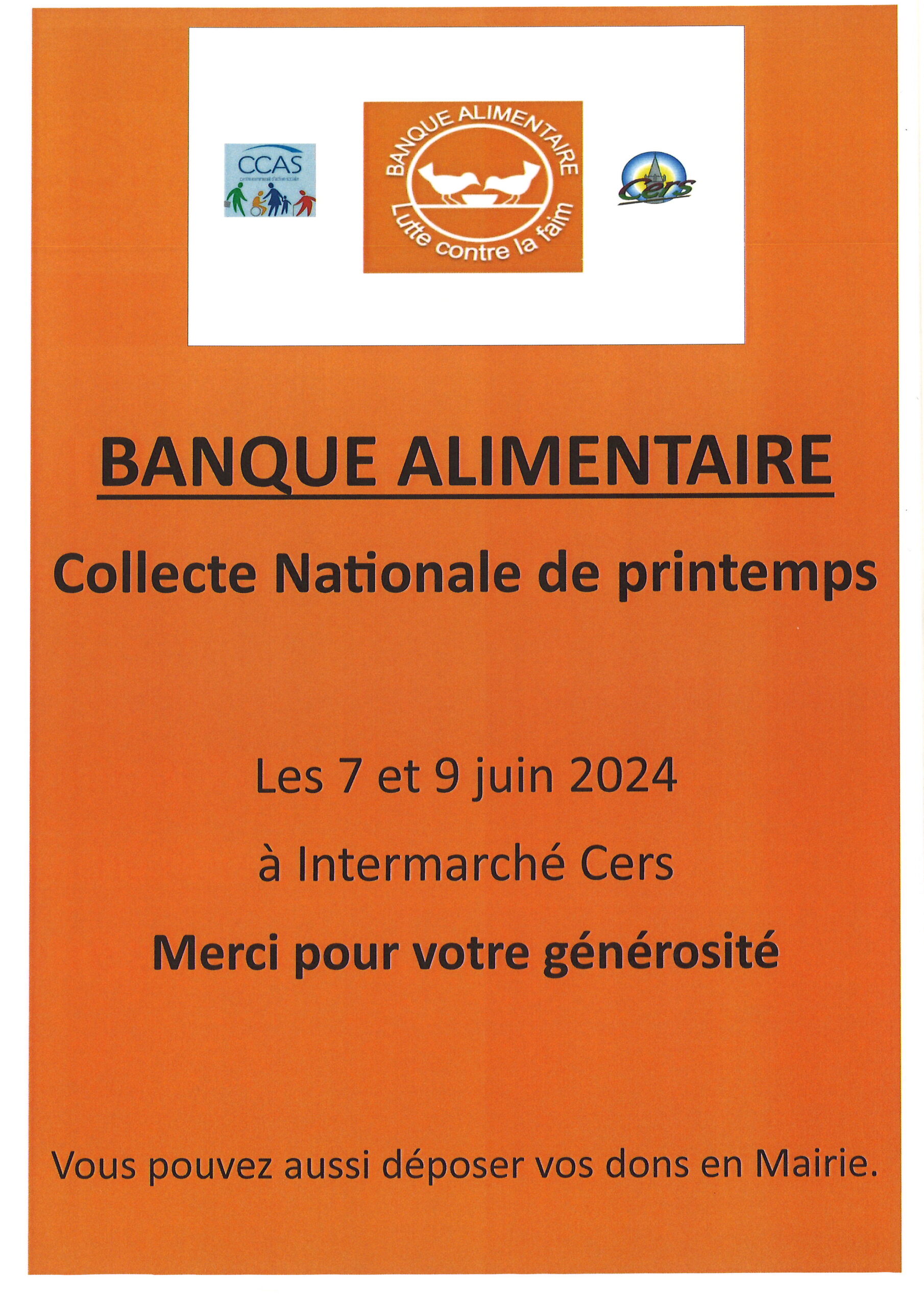 Lire la suite à propos de l’article Banque alimentaire : collecte des 7 et 9 juin 2024