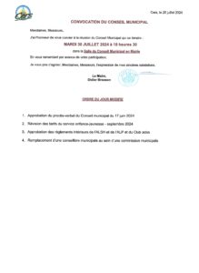 Lire la suite à propos de l’article Conseil municipal : 30 juillet 2024
