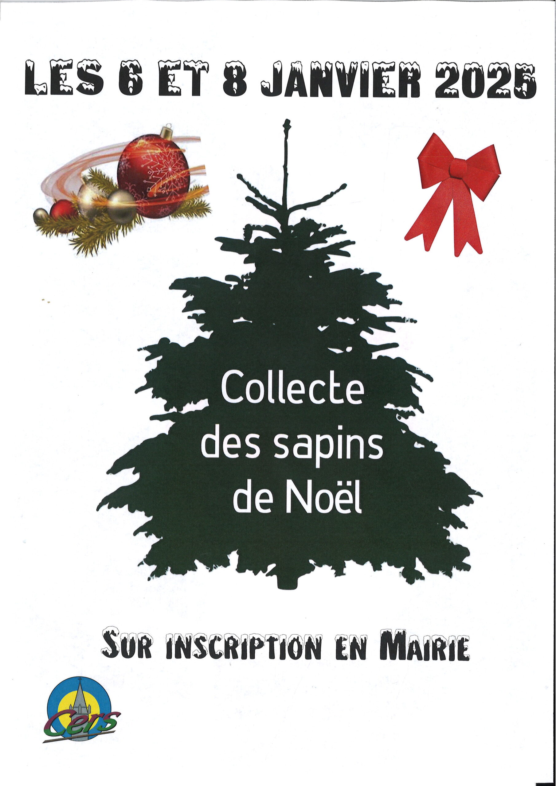 Lire la suite à propos de l’article Ramassage des sapins les 6 et 8 janvier
