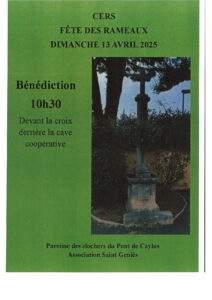 Saint-Geniès : bénédiction des rameaux le 13 avril
