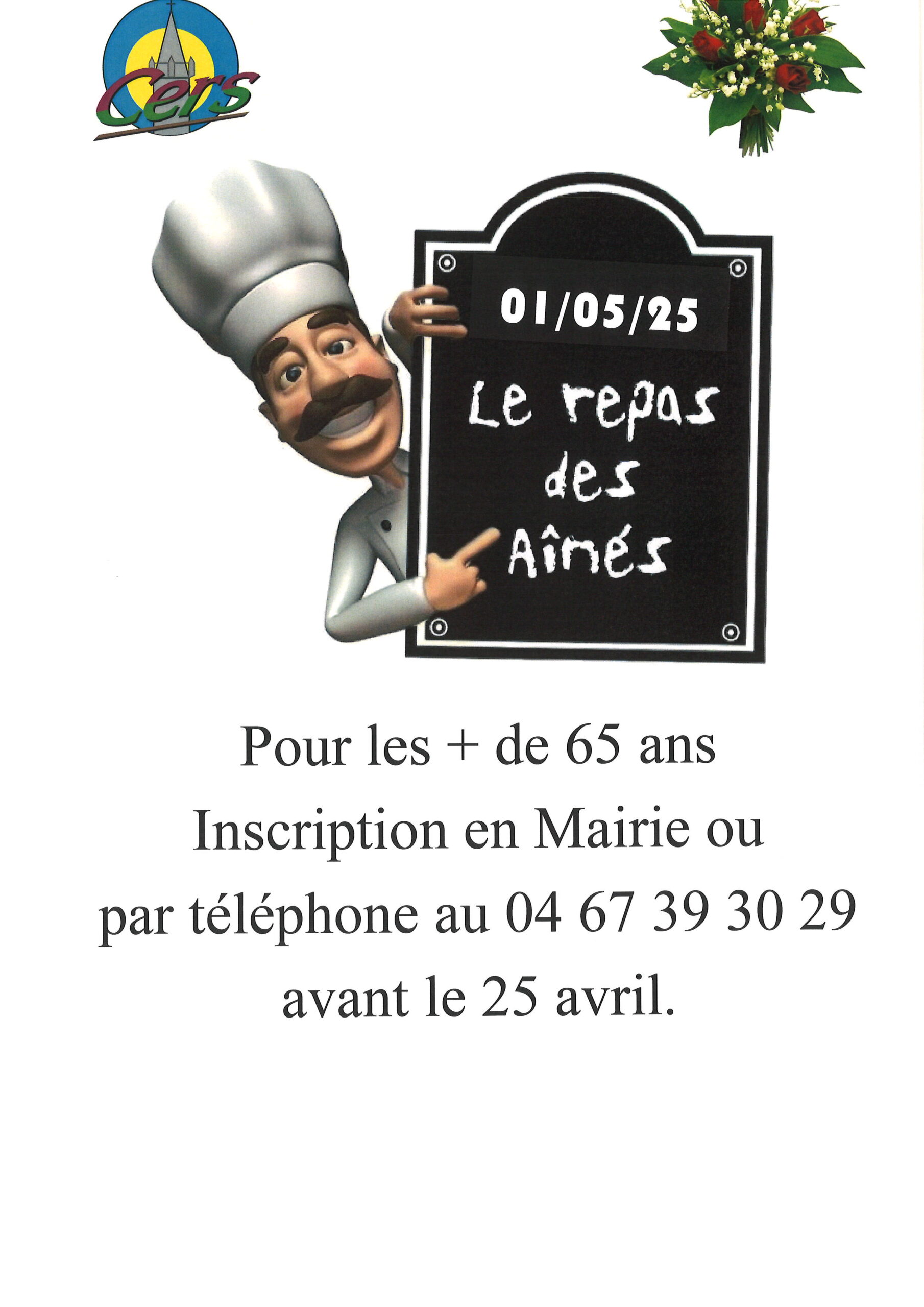 Lire la suite à propos de l’article Inscriptions au repas du 1er mai pour les plus de 65 ans