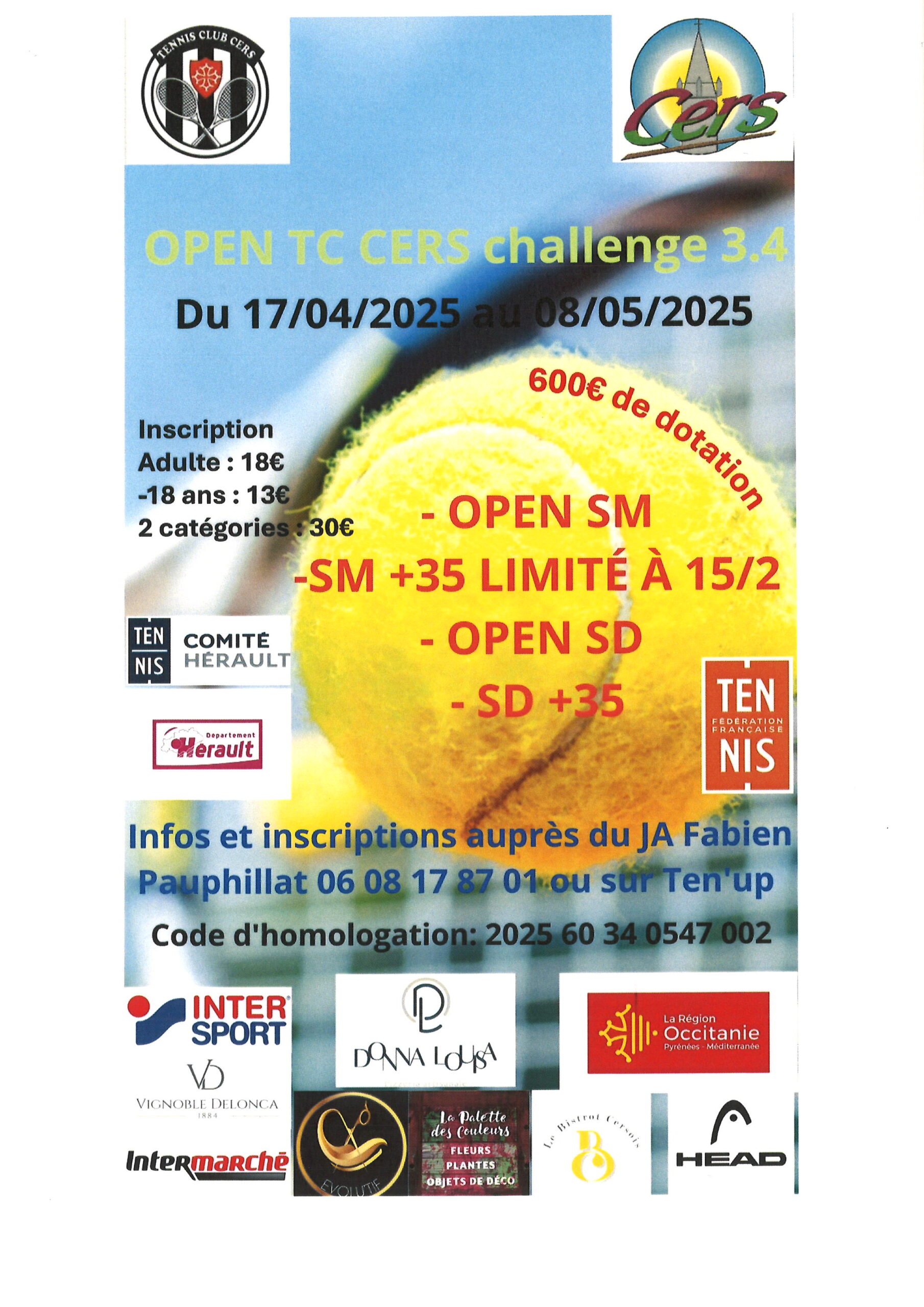 Lire la suite à propos de l’article Tournoi de tennis du 17 avril au 8 mai 2025