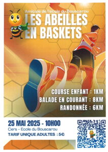 Lire la suite à propos de l’article Les abeilles en baskets – l’Amicale de l’école : 25 mai 2025