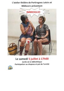 Théâtre avec Bibliocers au jardin le 5 juillet 2025