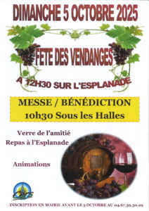 Lire la suite à propos de l’article Fête des vendanges le 5 octobre 2025