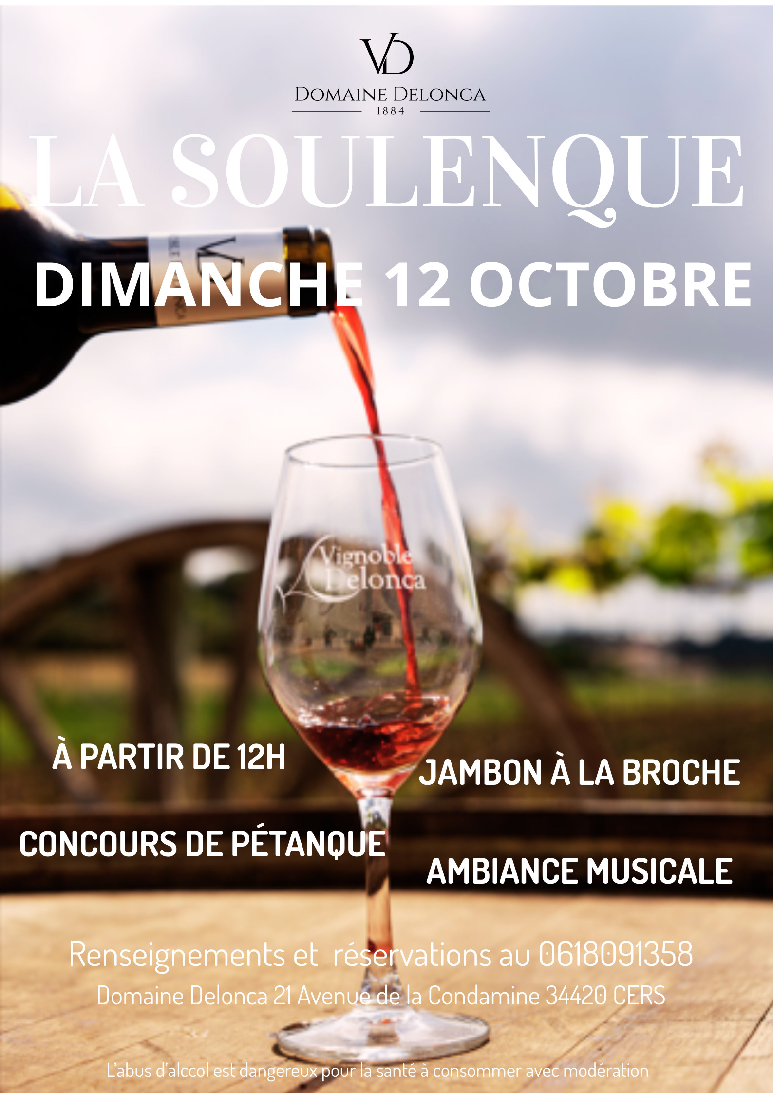 Lire la suite à propos de l’article Domaine Delonca : Soulenque le 12 octobre à partir de 12h00