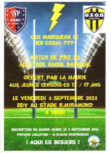 SORTIE RUGBY JEUNES CERSOIS (SES) LE 05/09/2025 – ASBH / USON NEVERS RUGBY