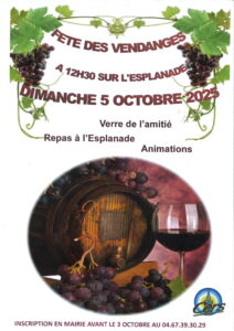 Lire la suite à propos de l’article Fête des vendanges le 5 octobre 2025