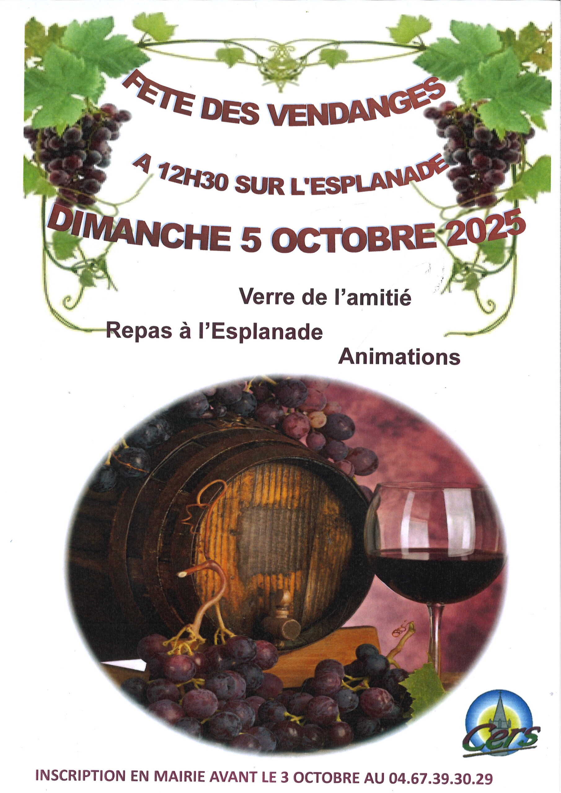 Lire la suite à propos de l’article Fête des vendanges le 5 octobre 2025