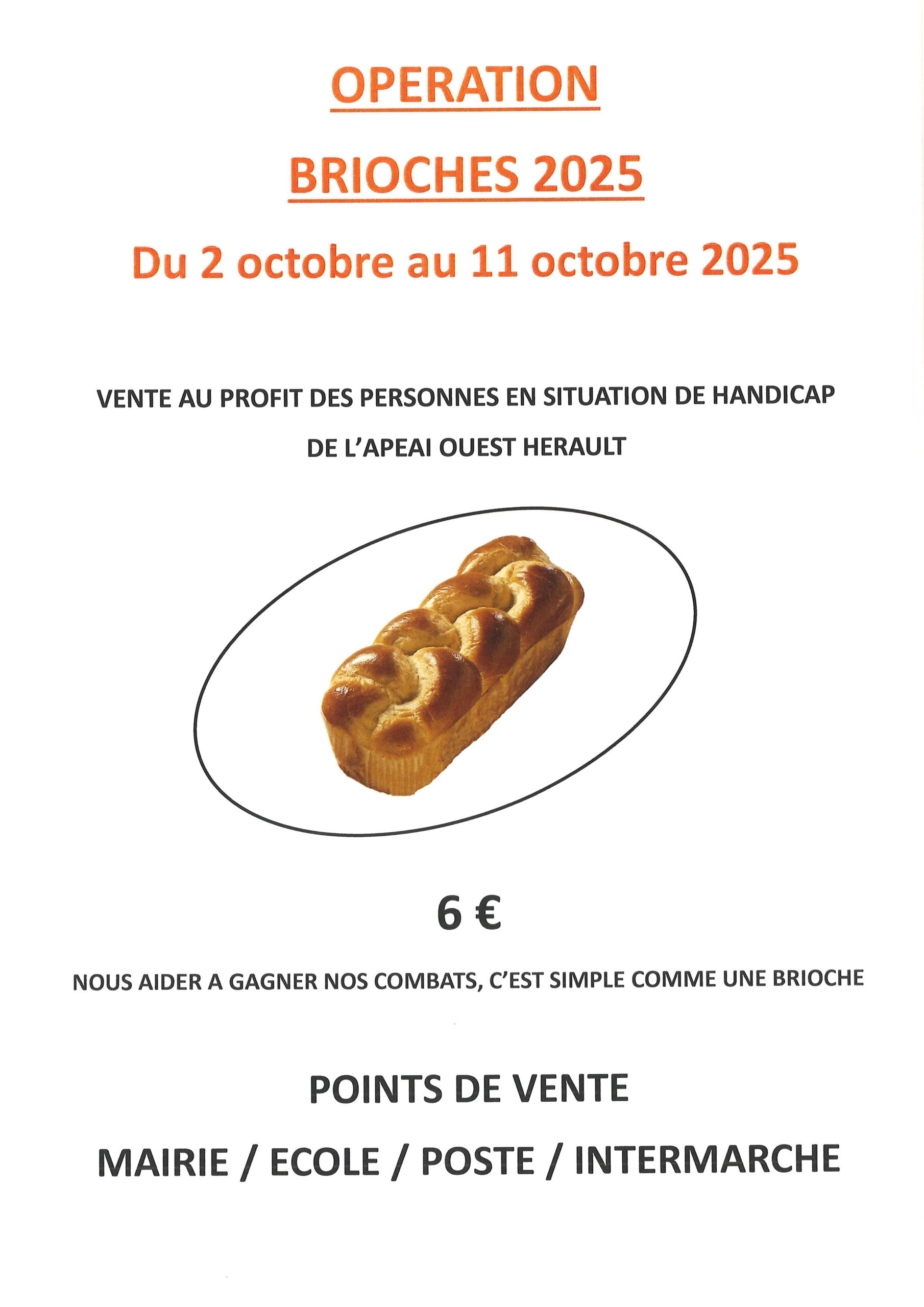 Lire la suite à propos de l’article Opération brioches 2025