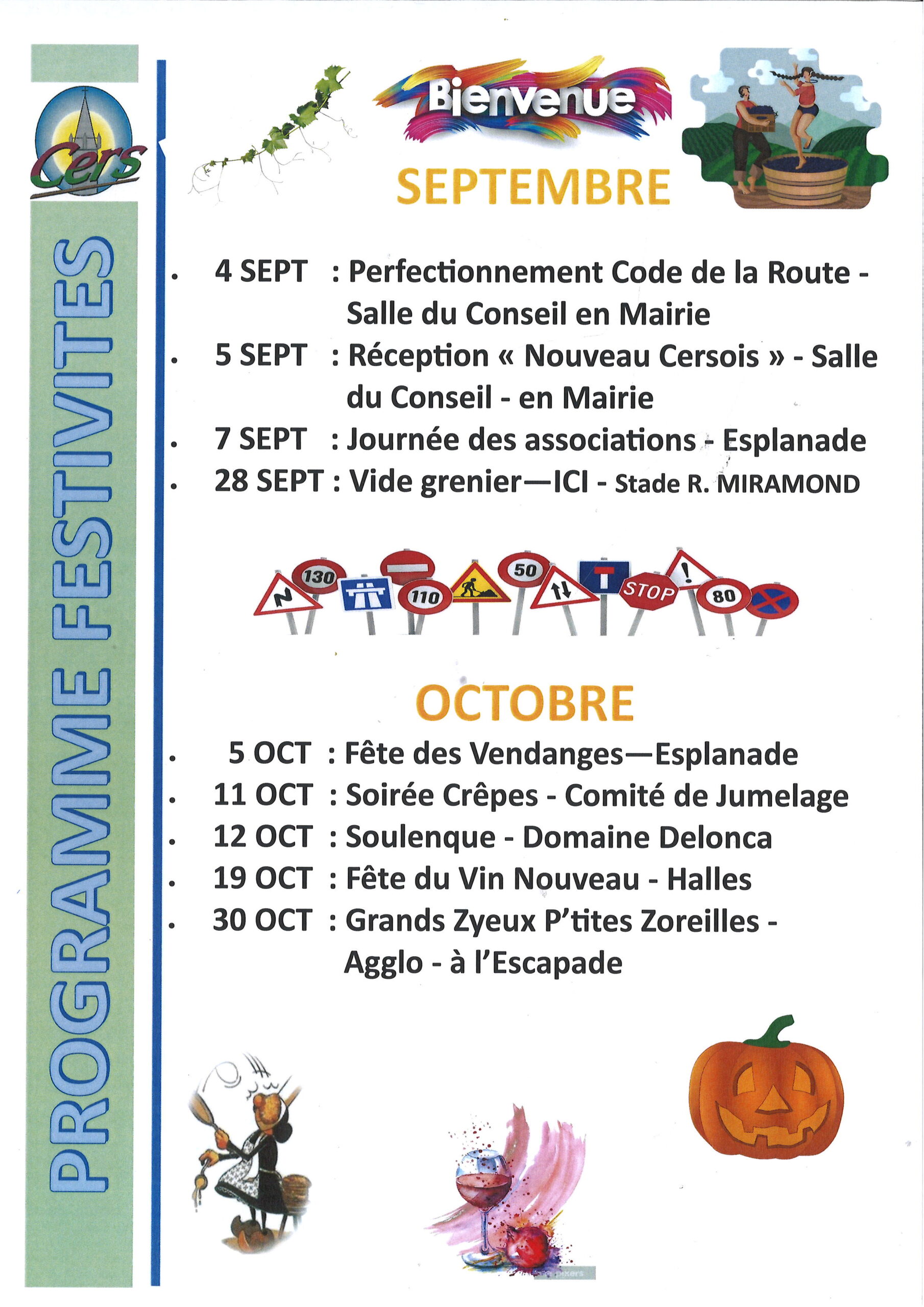 Lire la suite à propos de l’article Programme des festivités septembre/octobre 2025 modifié