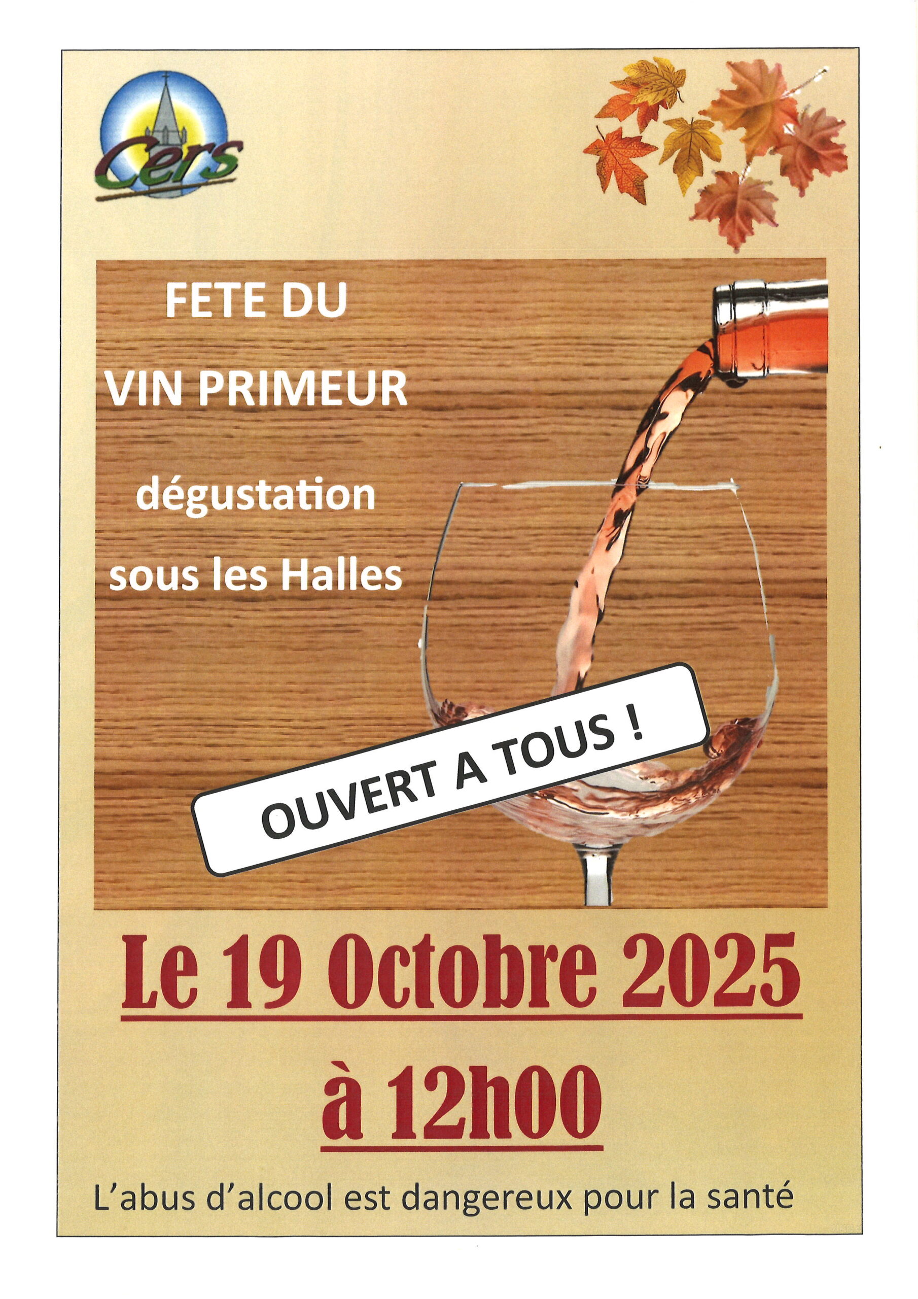 Lire la suite à propos de l’article Fête du vin primeur le 19 octobre 2025