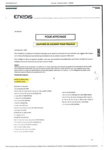 Enedis : coupure de courant le 21 octobre 2025