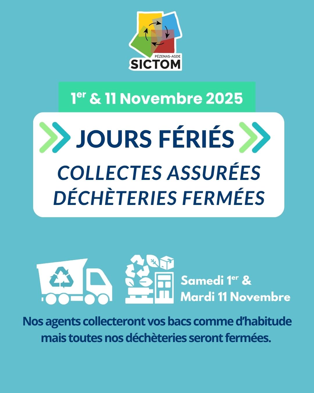 You are currently viewing Fermeture déchèterie 1er et 11 novembre 2025