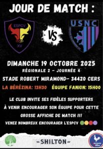 Le match de rugby ESPCV XV / USNC