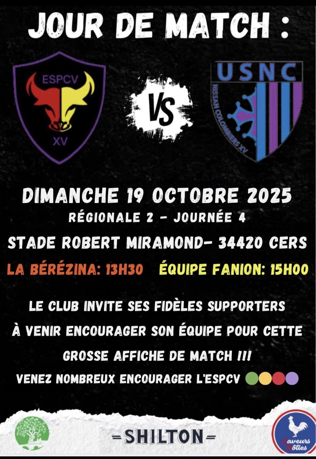 You are currently viewing Le match de rugby ESPCV XV / USNC