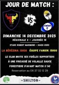 Lire la suite à propos de l’article Le match de rugby ESPCV XV / ABB XV